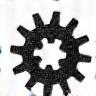 Icon representing efficiency: abstract gears.
